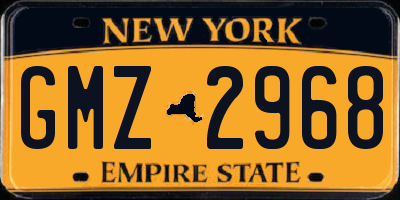 NY license plate GMZ2968