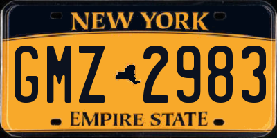 NY license plate GMZ2983