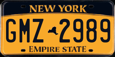 NY license plate GMZ2989
