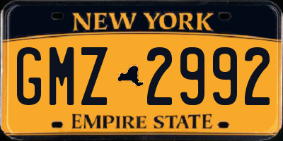 NY license plate GMZ2992