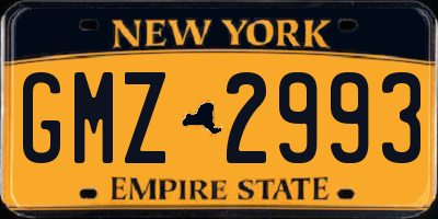 NY license plate GMZ2993