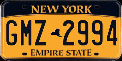 NY license plate GMZ2994