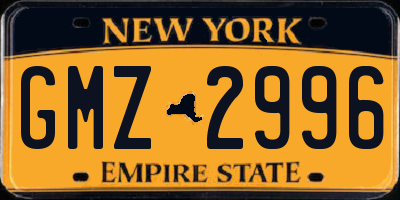 NY license plate GMZ2996