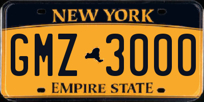 NY license plate GMZ3000