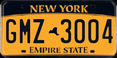 NY license plate GMZ3004