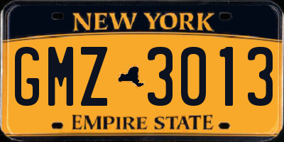 NY license plate GMZ3013