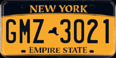 NY license plate GMZ3021