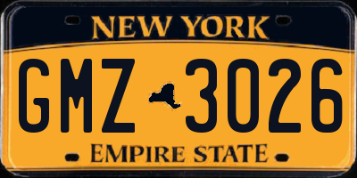 NY license plate GMZ3026