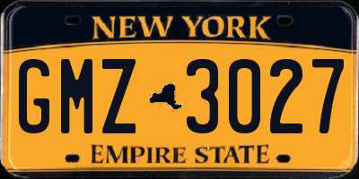 NY license plate GMZ3027