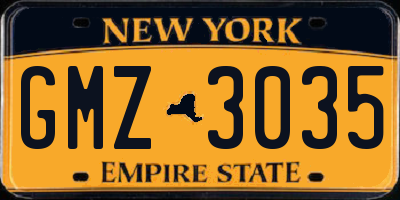 NY license plate GMZ3035