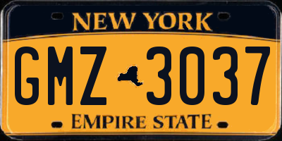 NY license plate GMZ3037