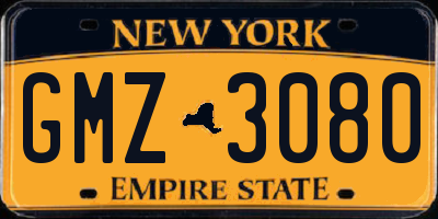NY license plate GMZ3080