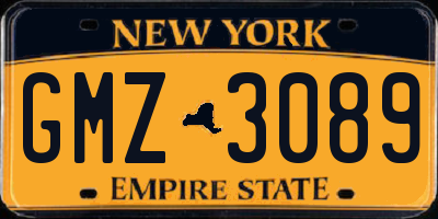 NY license plate GMZ3089
