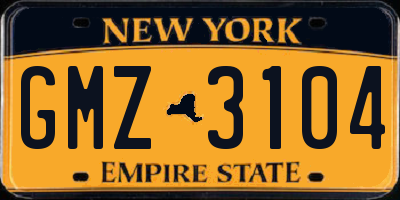 NY license plate GMZ3104