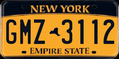 NY license plate GMZ3112