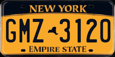 NY license plate GMZ3120