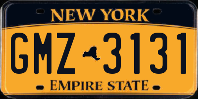 NY license plate GMZ3131