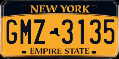NY license plate GMZ3135
