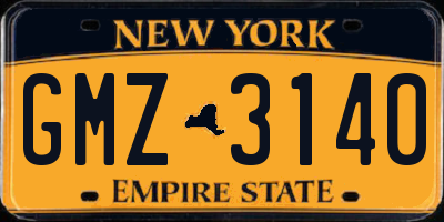 NY license plate GMZ3140
