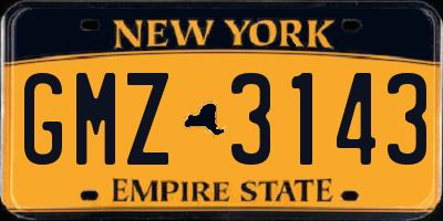 NY license plate GMZ3143