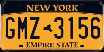 NY license plate GMZ3156