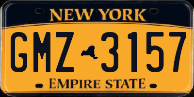 NY license plate GMZ3157