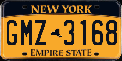NY license plate GMZ3168