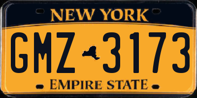 NY license plate GMZ3173