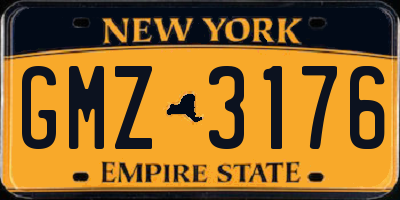 NY license plate GMZ3176