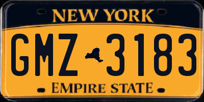 NY license plate GMZ3183
