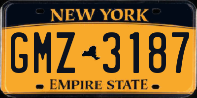 NY license plate GMZ3187
