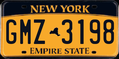 NY license plate GMZ3198