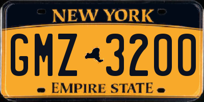 NY license plate GMZ3200