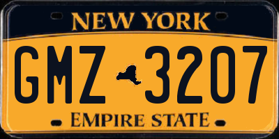 NY license plate GMZ3207
