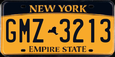 NY license plate GMZ3213