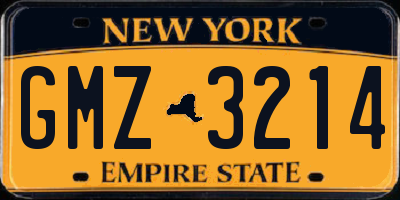 NY license plate GMZ3214
