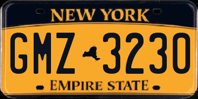 NY license plate GMZ3230