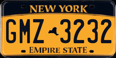 NY license plate GMZ3232