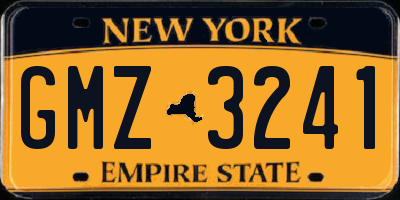 NY license plate GMZ3241