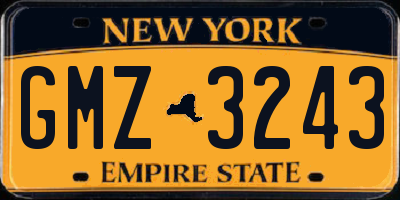 NY license plate GMZ3243