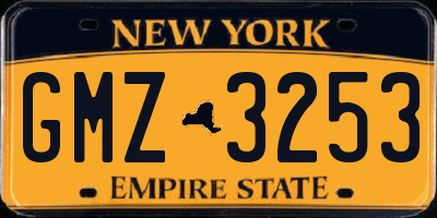 NY license plate GMZ3253