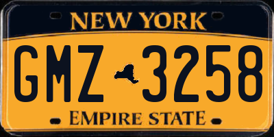 NY license plate GMZ3258