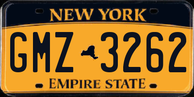 NY license plate GMZ3262