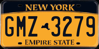 NY license plate GMZ3279