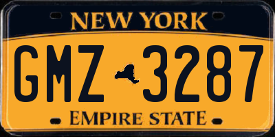 NY license plate GMZ3287