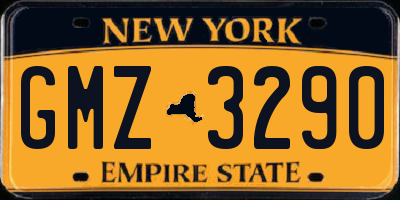 NY license plate GMZ3290