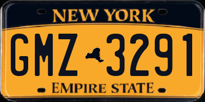 NY license plate GMZ3291