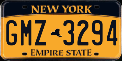 NY license plate GMZ3294