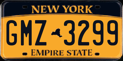 NY license plate GMZ3299