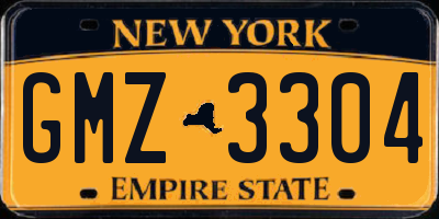 NY license plate GMZ3304